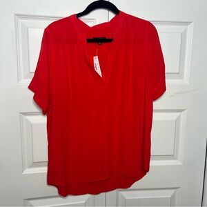 J.Crew Red Short Sleeve Blouse | Size M | New With Tags